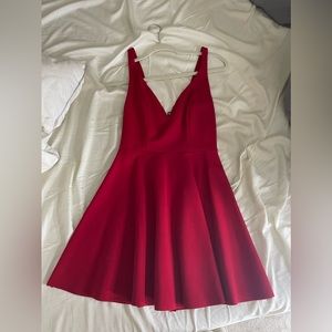 Red a line dress